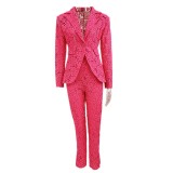 Two piece slim fit water-soluble lace suit leggings set