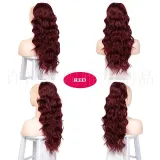 Wig elastic mesh ponytail synthetic fluffy curly hair