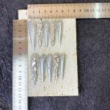 Full diamond pointed nail glitter nail set