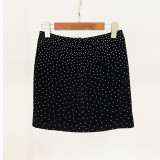 Hot stamping slim fit one button suit jacket half skirt set