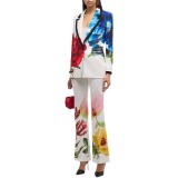 Digital printed casual suit and pants set, two-piece set
