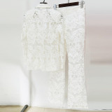 Embroidered sequin suit jacket, long pants set, two-piece set