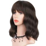 Short roll wig, synthetic wig, headband with water ripples