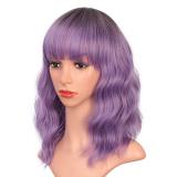 Short roll wig, synthetic wig, headband with water ripples