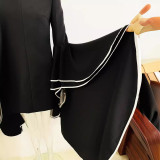 Exaggerated temperament design, big lotus leaf sleeve dress, small dress