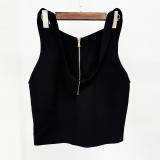 Rose metal buckle hanging neck half skirt, hip hugging short skirt