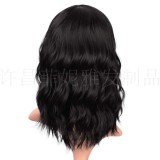 Short roll wig, synthetic wig, headband with water ripples