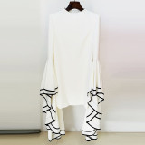 Exaggerated temperament design, big lotus leaf sleeve dress, small dress