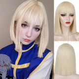 Colorful short straight hair cosplay wig with bangs