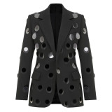 Fashion sequin one button slim fit suit jacket jacket