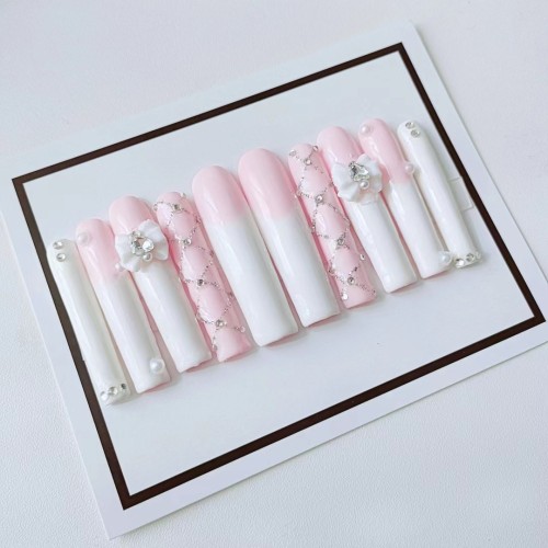White pink three-dimensional diamond detachable armor piece