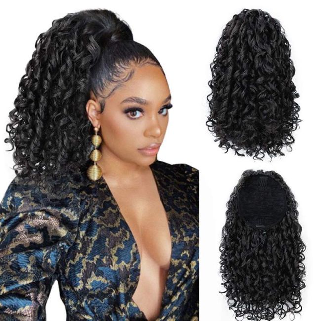 Wig braid elastic mesh synthetic wig curly hair ponytail
