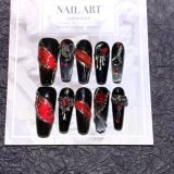 Dark Abigothic style bloodthirsty queen spicy nail art