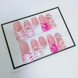 Duckling Type A Butterfly Pearl French Pink White Ripple Nail Patch