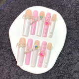 Cute Pink and White Bear Nail Patch