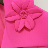 Three dimensional flower decoration short suit jacket short skirt