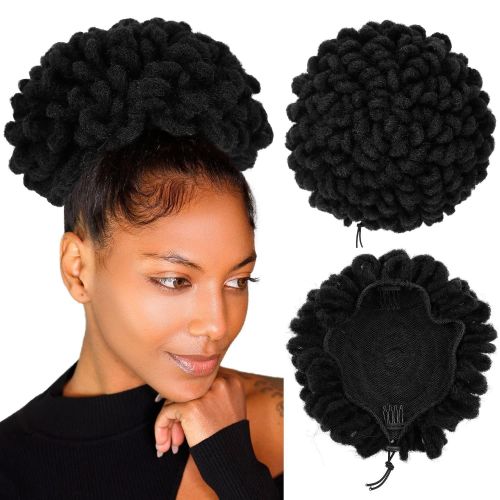 Dirty braid, drawstring, elastic mesh, fluffy explosive head