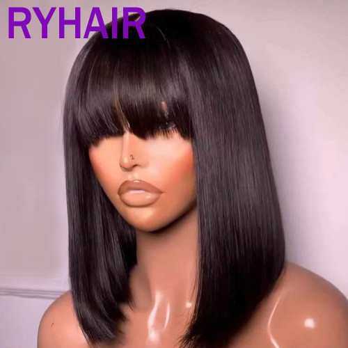 3x1 Straight Bangs BOB Wig Human Hair