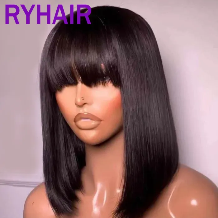 3x1 Straight Bangs BOB Wig Human Hair