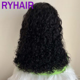 Double Drawn Water Curly Human Hair Full Frontal Wig