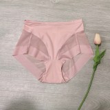 Medium waist women's triangle pants with transparent mesh waistband and abdominal cinching underwear in large size
