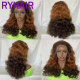 Human Hair Double Drawn Full Frontal Wig Bouncy Curl