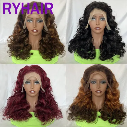 Human Hair Double Drawn Full Frontal Wig Bouncy Curl