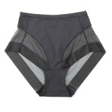 Medium waist women's triangle pants with transparent mesh waistband and abdominal cinching underwear in large size
