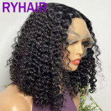 Human Hair Deep Curly BOB Wig Double Drawn Real Hair