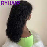 Double Drawn Water Curly Human Hair Full Frontal Wig
