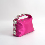 Handbag with diamonds, pearls, satin for dinner, handbag for women