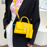 Candy colored cross shoulder single shoulder hand-held small square bag for women