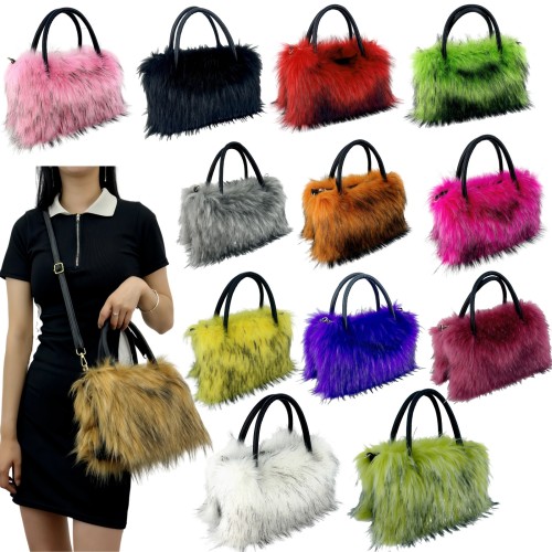 Square plush bag, handbag, large capacity tote bag
