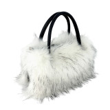 Square plush bag, handbag, large capacity tote bag