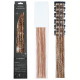 Laser gold wire tinsel hair color box set of 12 pieces, colorful hair extension metal wire