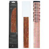 Laser gold wire tinsel hair color box set of 12 pieces, colorful hair extension metal wire