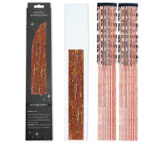 Laser gold wire tinsel hair color box set of 12 pieces, colorful hair extension metal wire