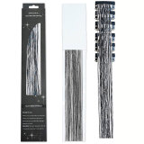 Laser gold wire tinsel hair color box set of 12 pieces, colorful hair extension metal wire