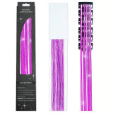 Laser gold wire tinsel hair color box set of 12 pieces, colorful hair extension metal wire