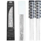 Laser gold wire tinsel hair color box set of 12 pieces, colorful hair extension metal wire