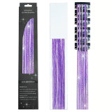 Laser gold wire tinsel hair color box set of 12 pieces, colorful hair extension metal wire