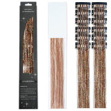 Laser gold wire tinsel hair color box set of 12 pieces, colorful hair extension metal wire