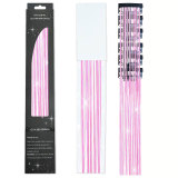 Laser gold wire tinsel hair color box set of 12 pieces, colorful hair extension metal wire