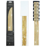 Laser gold wire tinsel hair color box set of 12 pieces, colorful hair extension metal wire