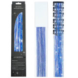 Laser gold wire tinsel hair color box set of 12 pieces, colorful hair extension metal wire