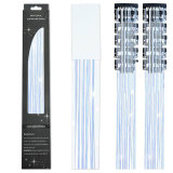 Laser gold wire tinsel hair color box set of 12 pieces, colorful hair extension metal wire