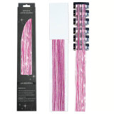 Laser gold wire tinsel hair color box set of 12 pieces, colorful hair extension metal wire