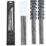 Laser gold wire tinsel hair color box set of 12 pieces, colorful hair extension metal wire