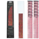 Laser gold wire tinsel hair color box set of 12 pieces, colorful hair extension metal wire
