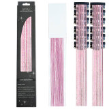 Laser gold wire tinsel hair color box set of 12 pieces, colorful hair extension metal wire